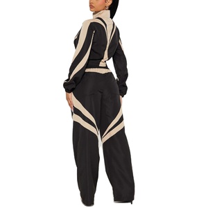 Conjunto de dos piezas de cortavientos para mujer, estilo streetwear personalizado, largo completo, ligero, oversize, de nailon liso, fabricado por HAIDIIII SPORTS - Product Image 3
