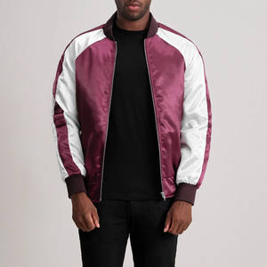 Chaqueta de Béisbol de Satén con Diseño de Moda de Invierno, Ajustada, con Logotipo Bordado Personalizado OEM, Chaqueta Bomber de Satén de Alta Calidad para Hombre - Product Image 1
