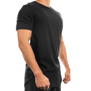 T-shirt uni en coton 100% épais anti-rides Streetwear pour hommes Styles de fitness pour hommes T-shirts en polyester/coton pour hommes - Product Image 1
