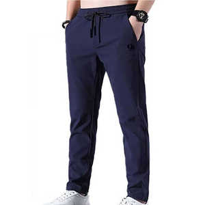 Pantalones de chándal de gimnasio antiarrugas personalizados al por mayor pantalones de chándal de entrenamiento de fitness ligeros teñidos lisos rectos altos ajustados - Product Image 1