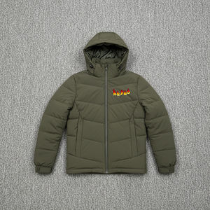 Veste d'hiver pour homme en coton rembourré à capuche, style hip-hop, nouvelle collection 2026, légère, grande taille, couleur unie, personnalisable avec impression sur le devant - Product Image 4