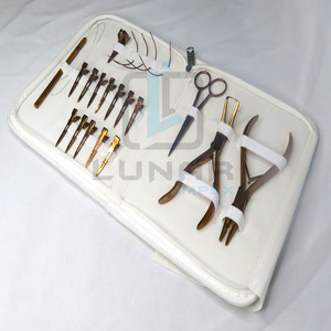 Kit d'outils d'extension de cheveux en acier inoxydable or rose Plasma I Tip avec crochet à boucle Pince à cheveux avec filetage en boîte Aiguilles en forme de C - Product Image 5