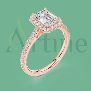 Bague en diamant imité brillant à géométrie délicate personnalisée pour fiançailles bagues en argent de mariage pour femmes bijoux - Product Image 1