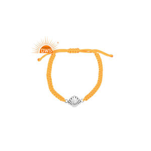 สร้อยข้อมือผ้าฝ้ายสีเหลืองออกซิไดซ์เงินสเตอร์ลิงเครื่องประดับสำหรับผู้หญิงของขวัญ - Product Image 1