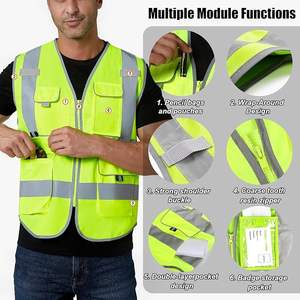 Chaleco de Seguridad de Alta Visibilidad, Chalecos Reflectantes de Construcción para Hombres y Mujeres con Bolsillos - Product Image 2