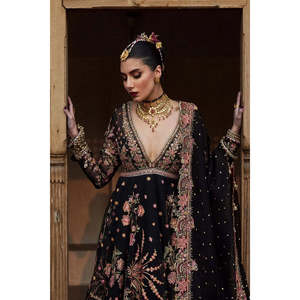 Hussain Rehar Edición de Lujo Formal '25-PATHAAR TC-1355 Vestido Anarkali Lehenga Choli de Seda, Salwar Sari Pakistaní - Product Image 3