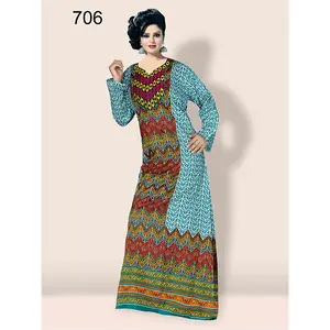 Mujeres AISHWARY CREATION elegante estilo marroquí Maxi Vestido largo de algodón de talla grande transpirable Anti-Pilling Tie Dye verano playa - Product Image 1