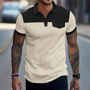 Llu เสื้อโปโลผู้ชายแขนสั้นมีกระเป๋า, เสื้อโปโลคอปกแบบลำลอง - Product Image 3