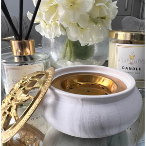 Quemador Bakhoor decorativo de aluminio con diseño plisado contemporáneo y estilo escultórico para el estilo del hogar - Product Image 4