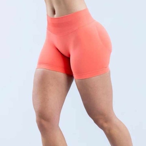 Pantalones cortos de gimnasio de cintura alta para mujer, de talla grande, tela satinada, Control de barriga, bolsillos profundos para entrenamiento atlético, deportes para correr - Product Image 6