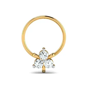Children's Gold-Plated Stainless Steel Ball <b>Nosepin</b> with Zircon Crystal Pearl - Product Image 1