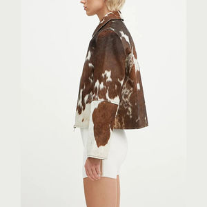 Nouveautés Mode Vente Chaude Veste en Cuir avec Poils de Vache pour Hommes Logo et Design Personnalisés Veste en Cuir avec Poils de Vache pour Hommes - Product Image 5