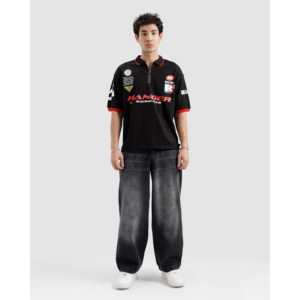 T-shirt Polo Homme Équipe de Course 100% Polyester Spandex Respirant Anti-Plis Broderie Foncée Motif Uni Haute Qualité ODM OES 6XL - Product Image 4