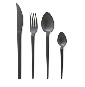 Cuillère à couverts en acier miroir 4 pièces personnalisable mariage noir mat cuillère à dessert café cuillère à ventouses ronde - Product Image 6