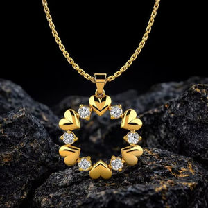 Collier minimaliste en argent sterling 925 plaqué or 14 carats avec pendentif en forme de cœur circulaire chrétien, design élégant avec CZ, cadeau de bijoux - Product Image 1