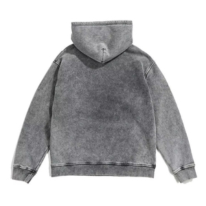 Bon tissu personnalisé surdimensionné lavé à l'acide en détresse Hoodies hommes déchiré surdimensionné Vintage Hoodies en gros poids lourds - Product Image 2