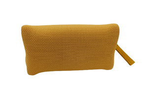 Monedero con cremallera de poliéster reciclado amarillo oscuro con estilo, monedero de viaje impermeable con logotipo personalizado bordado para mujer - Product Image 4