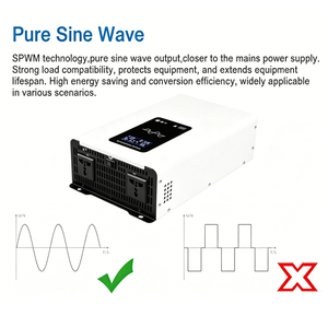 Convertisseur d'énergie solaire à onde sinusoïdale pure 12V 24V 48V 60V 72V 800W vers AC110V 220V pour usage <span class=keywords><strong>automobile</strong></span>, solaire, domestique et industriel - Product Image 4