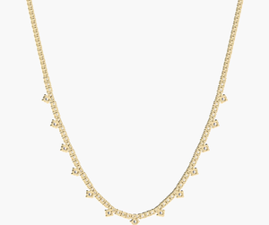 Collier tennis en or jaune 14 carats pour femmes, diamants de laboratoire DEF VVS/VS, chaîne de 18 pouces, plaqué rhodium, bijoux de luxe en gros B2B - Product Image 2