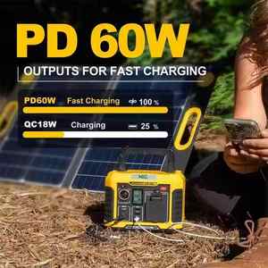 Generador de panel solar portátil ecológico 300B NEG Advance MPPT Batería Externa de onda sinusoidal pura tipo C para acampar al aire libre - Product Image 5