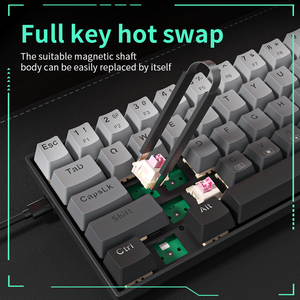 Zifit M68 Gateron từ màu hồng chuyển đổi màu trắng PBT Double-shot Keycaps chơi game Bàn Phím Cơ khí RGB đèn nền kim loại Top trường hợp - Product Image 5