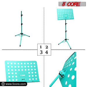 Soporte de Música de 5 Niveles Ajustable para Escritorio con Soporte para Micrófono, Soporte Portátil para Partituras, Soporte Metálico para Libros - Product Image 2