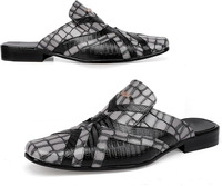 Hochwertige Freizeit kleidung für Herren Slip-On Leders andalen mit Schnalle Formale Party Backless Loafer Schuhe für den Winter