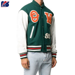 เสื้อแจ็กเก็ตเบสบอลสำหรับผู้ชายเสื้อกันลมติดกระดุมที่แขนเสื้อหนังใส่โลโก้ได้ตามต้องการ - Product Image 4