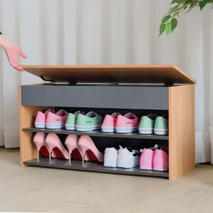 <b>Entryway</b> Storage <b>Bench</b> Wooden Shoe Cabinet <b>Bench</b> with Hidden Storage Space - Product Image 3