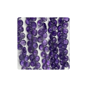 Cuentas de Briolette con forma de corazón facetadas de cuarzo amatista Rosa Natural, 7mm, 8mm, aproximadamente 8 pulgadas, hebra, fabricación de joyas de calidad Premium - Product Image 3