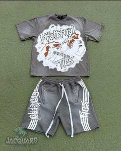 เสื้อเชิ้ตและกางเกงขาสั้นผ้าฝ้าย100% สำหรับผู้ชายชุดฤดูร้อนตามสั่งเสื้อวินเทจคุณภาพสูง - Product Image 2