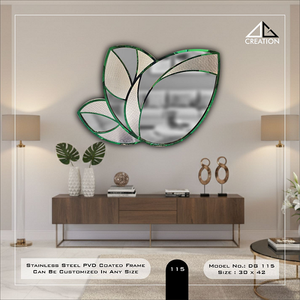 Miroir de salle de bain élégant et irrégulier avec cadre en acier inoxydable PVD - Product Image 5