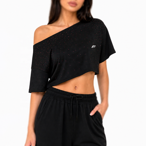 Camiseta informal de algodón para mujer, cuello redondo, lisa, suave y cómoda, con logotipo personalizado, venta al por mayor, nueva moda en el mercado, camiseta para mujer - Product Image 1