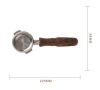 Manche en bois de noyer en acier inoxydable, accessoires de bar ista, 2 oreilles, 58mm, café, sans fond