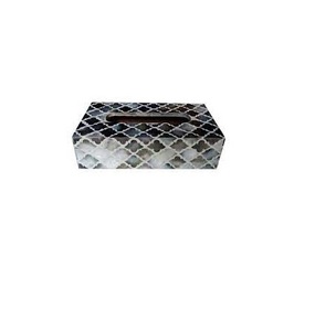Caja de pañuelos de nácar para encimera, servilletero moderno, Decoración de mesa y accesorios con materiales naturales, caja de pañuelos - Product Image 1