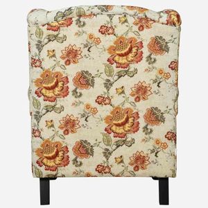 Fauteuil à oreilles en tissu rouge floral moderne du Pays de Galles pour le salon - Product Image 6