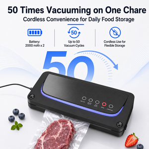 60kPa 110W 30cm 3.3L/min 2000mAh sans fil rechargeable verrouillage poignee machine sous vide soudeuse emballage alimentaire - Product Image 6
