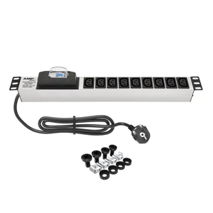 Caja de Distribución de Montaje en Rack de Aleación de Aluminio AMP Connect de 9 Vías IEC C13, 19 Pulgadas 1U 16A - Product Image 1