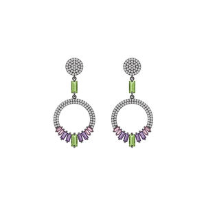 Multi-Gemstones Earrings 925 <b>Silver</b> Baguette Dangle Earrings Handmade Jewelry <b>Top</b> Quality Womens Gift - Product Image 3