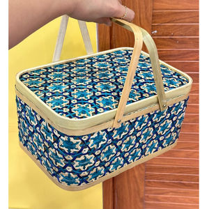 Panier en bambou pour le Nouvel An lunaire pour le rangement des gâteaux - Vente en gros de boîtes élégantes tissées à la main avec couvercle pour cadeaux - Product Image 2