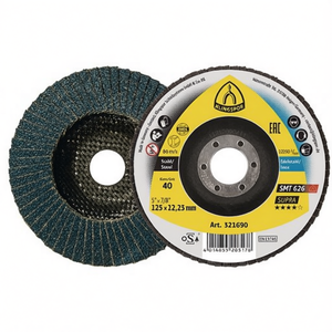KLINGSPOR SMT 626 Supra 6 Disco de Láminas Cónicas Grano 120 125 mm INOX Zirconia Corindón Paquete de 10 Discos de Lijado - Product Image 3