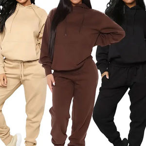 Ensemble de survêtement deux pièces pour femmes, sweat-shirt surdimensionné et pantalon de jogging, streetwear, vêtements de sport décontractés - Product Image 2