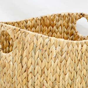 Cestas de almacenamiento de mimbre de jacinto de agua natural tejido Artex Dong Thap hechas a mano para decoración y organización elegante del hogar - Product Image 6