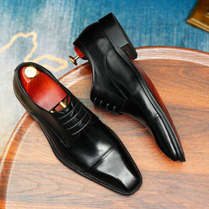 Chaussures Oxford en cuir de vachette pleine fleur avec talon amorti et design antidérapant, chaussures habillées pour hommes, chaussures en cuir - Product Image 5