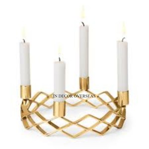 Qualité supérieure Métal Haute Qualité Plaqué Or Look Attrayant Unique Designer Table De Mariage Pièce Maîtresse Décor Bougeoir Fourniture - Product Image 3