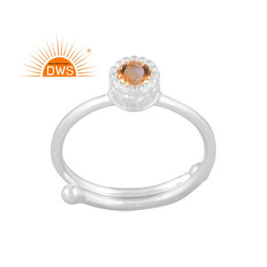 Newly Design Fine Sterling Silver Natural Citrine Gemstone <b>Adjustable</b> <b>Ring</b> Custom Jewelry For Women Gift For Her - Product Image 1