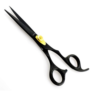 Tijeras de Peluquería Profesionales KOUNAIN, Hechas a Mano, de Acero Inoxidable 420, 6 Pulgadas, Punta Recta y Roma, para Diestros, Color Negro, Filo de Navaja - Product Image 1