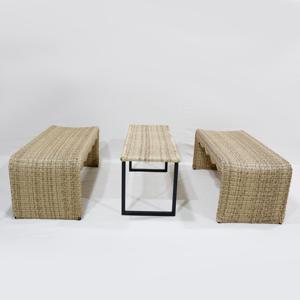 CH Factory-Ensemble de salon en rotin en osier avec table basse pour des sièges élégants et confortables - Product Image 4