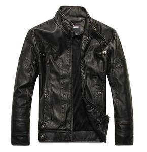 Chaqueta de Cuero Estilo Americano para Hombre, Ropa de Calle, Chaqueta de Cuero para Hombre, Chaqueta con Cuello Alto, Chaqueta de Motociclista para Hombre - Product Image 5