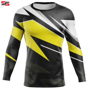 Haute qualité Oem Fight Rash Guard Sublimation Baselayer Training MMA Compression Shirts BJJ Rash Guard - Product Image 4